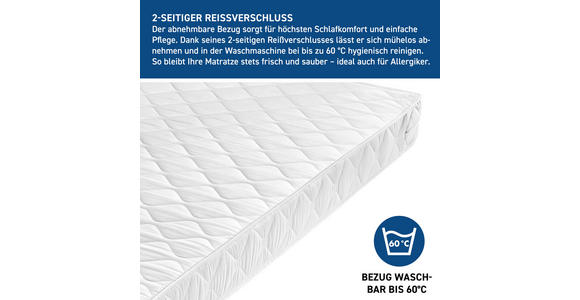 KOMFORTSCHAUMMATRATZE 100/200 cm Höhe ca. 15 cm  - Weiß, Basics, Textil (100/200cm) - Xora