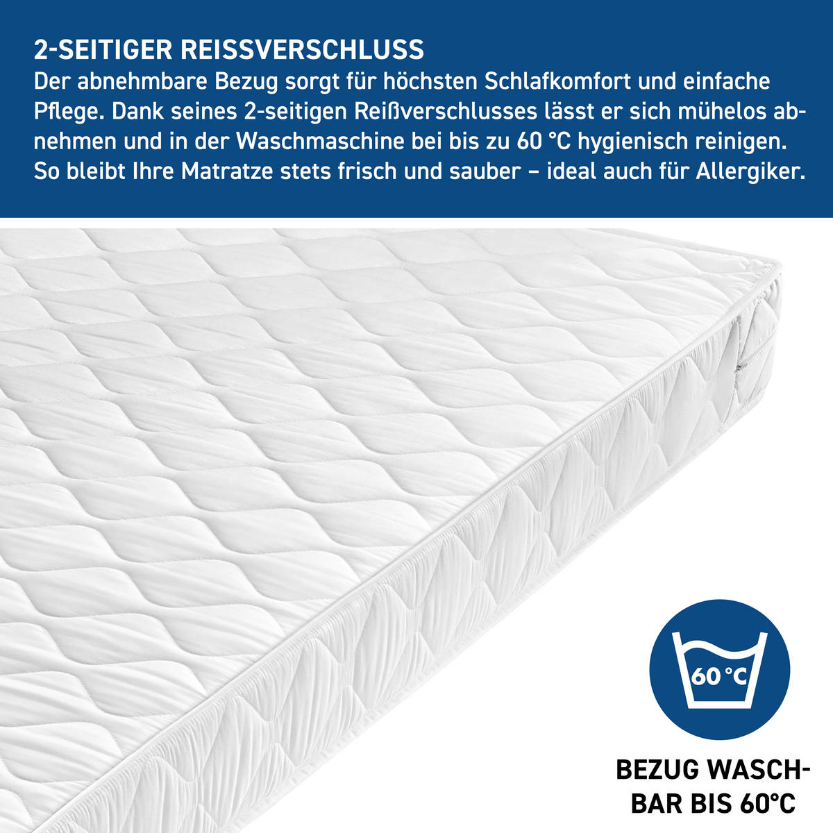 KOMFORTSCHAUMMATRATZE 90/200 cm Höhe ca. 15 cm  - Weiß, Basics, Textil (90/200cm) - Boxxx