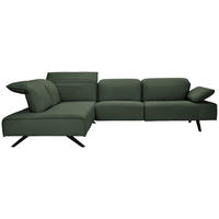 ECKSOFA Echtleder Grün  - Anthrazit/Grün, Design, Leder/Metall (230/290cm) - Johann Jakob