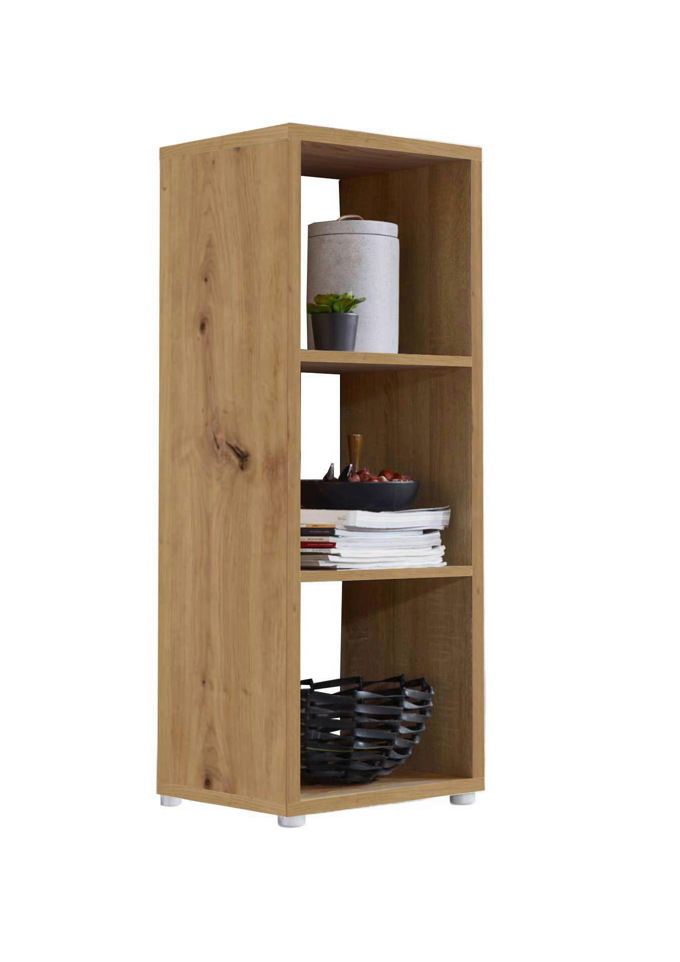 AKTENREGAL Eiche Artisan  - Silberfarben/Eiche Artisan, MODERN, Holzwerkstoff (37,5/108,5/33cm) - MID.YOU