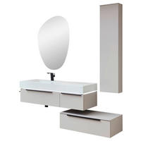 MOSDÓSZEKRÉNY MOSDÓVAL  - kasmírszínű/fekete, Konventionell, faalapú anyag/kő (127cm) - Dieter Knoll