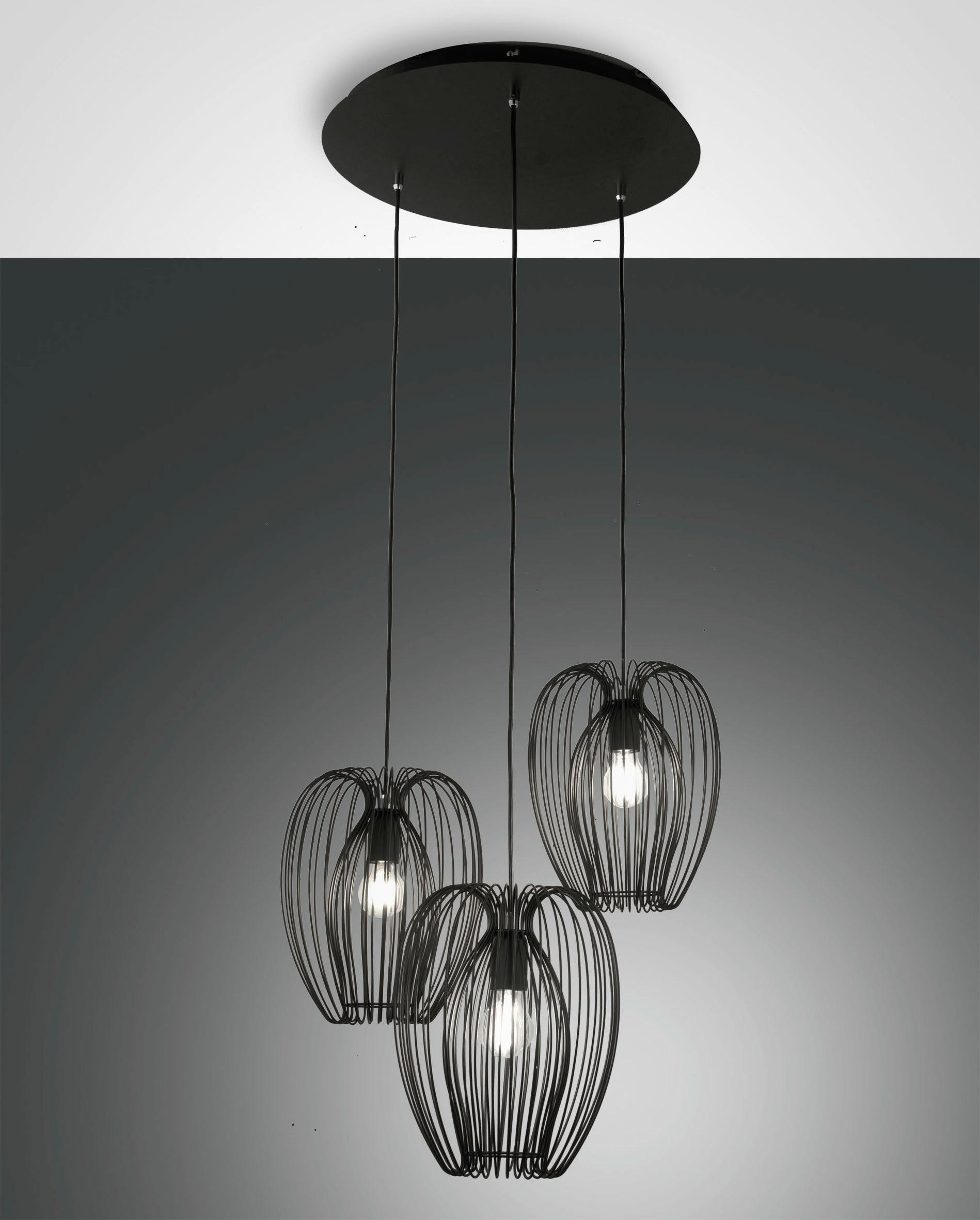 HÄNGELEUCHTE 50/200 cm  - Schwarz, LIFESTYLE, Metall (50/200cm) - Fabas Luce