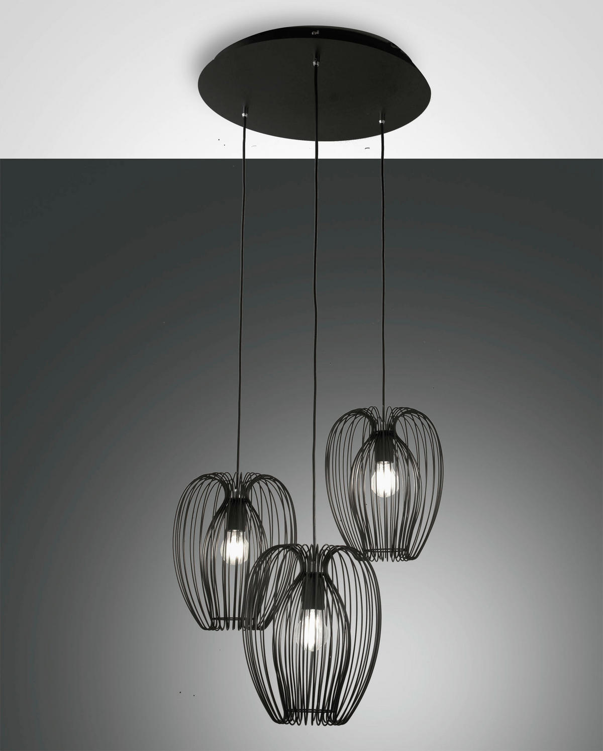 HÄNGELEUCHTE 50/200 cm  - Schwarz, LIFESTYLE, Metall (50/200cm) - Fabas Luce