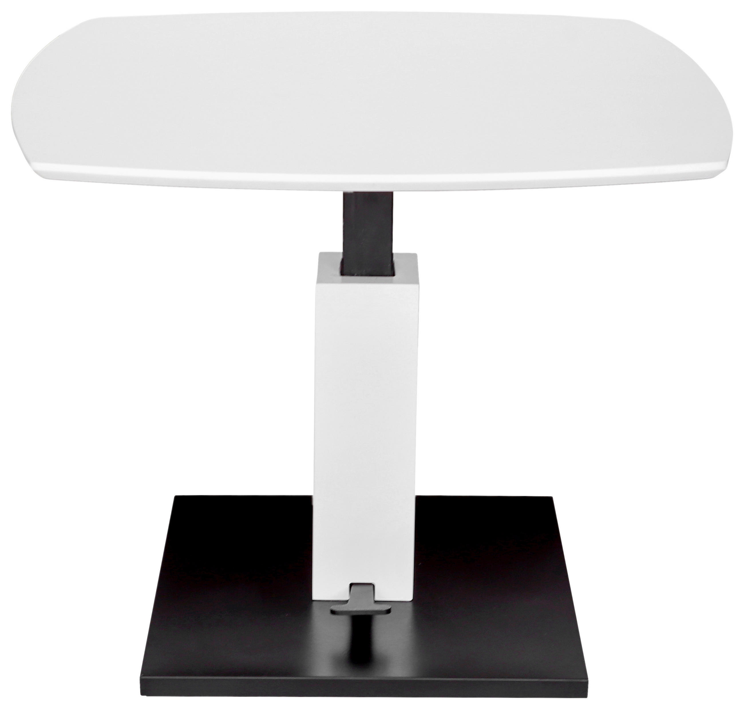 COUCHTISCH in Metall, Holzwerkstoff 80/80/47-66 cm  - Weiss/Schwarz, Design, Holzwerkstoff/Metall (80/80/47-66cm) - Novel