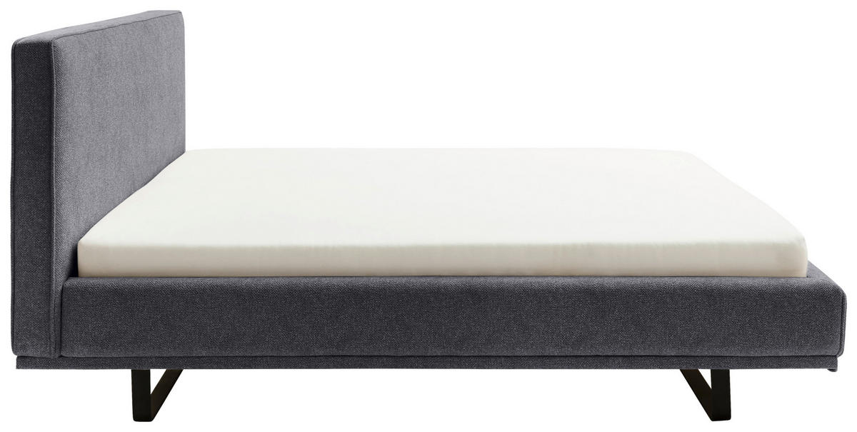 POLSTERBETT Matratze, Lattenrost Anthrazit 180/200 cm  - Birkefarben/Anthrazit, Design, Holz/Textil (180/200cm) - Schöner Wohnen
