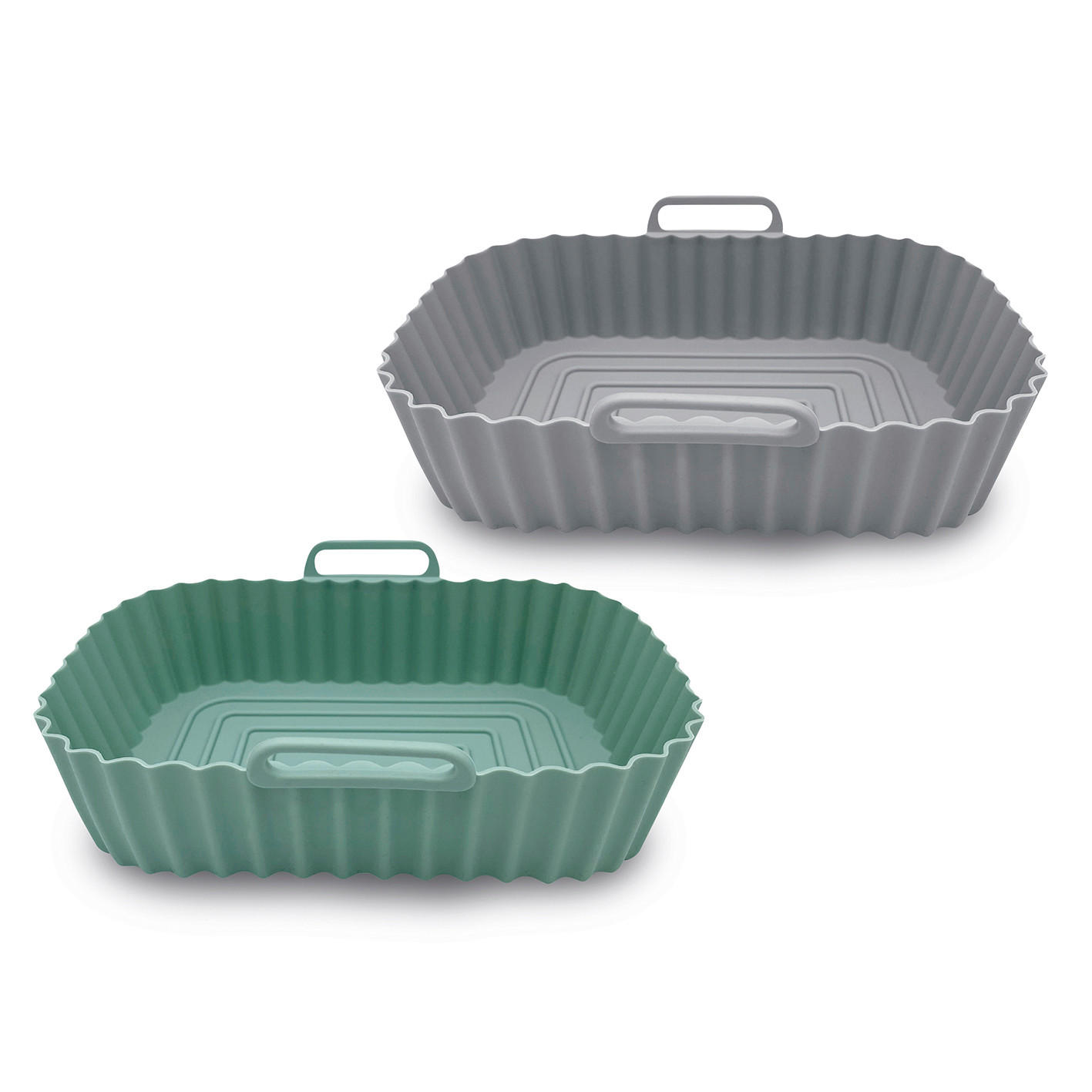 SILIKONFORM FÜR FRITTEUSE GOURMETmaxx  - Grau/Mintgrün, Basics, Kunststoff (20/14/5cm) - GOURMETMAXX