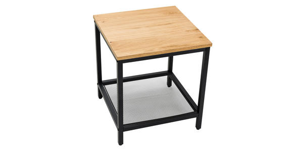 BEISTELLTISCH 40/40/45 cm Eiche furniert Schwarz, Eichefarben rechteckig - Eichefarben/Schwarz, LIFESTYLE, Holz/Holzwerkstoff (40/40/45cm) - Xora