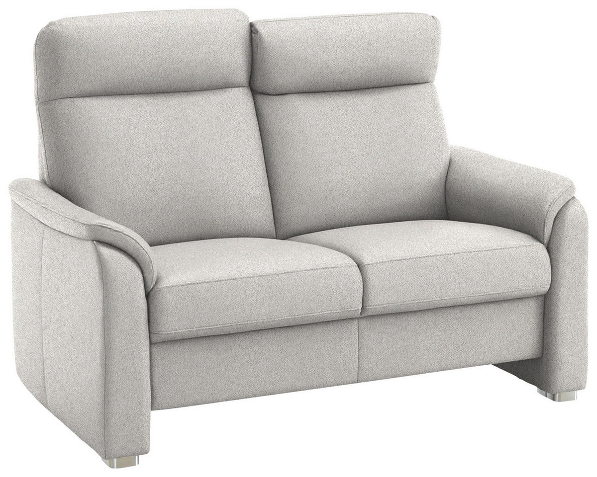 2-SITZER-SOFA  in Flachgewebe Ecru  - Ecru/Alufarben, KONVENTIONELL, Textil/Metall (156/107/95cm) - Beldomo Comfort