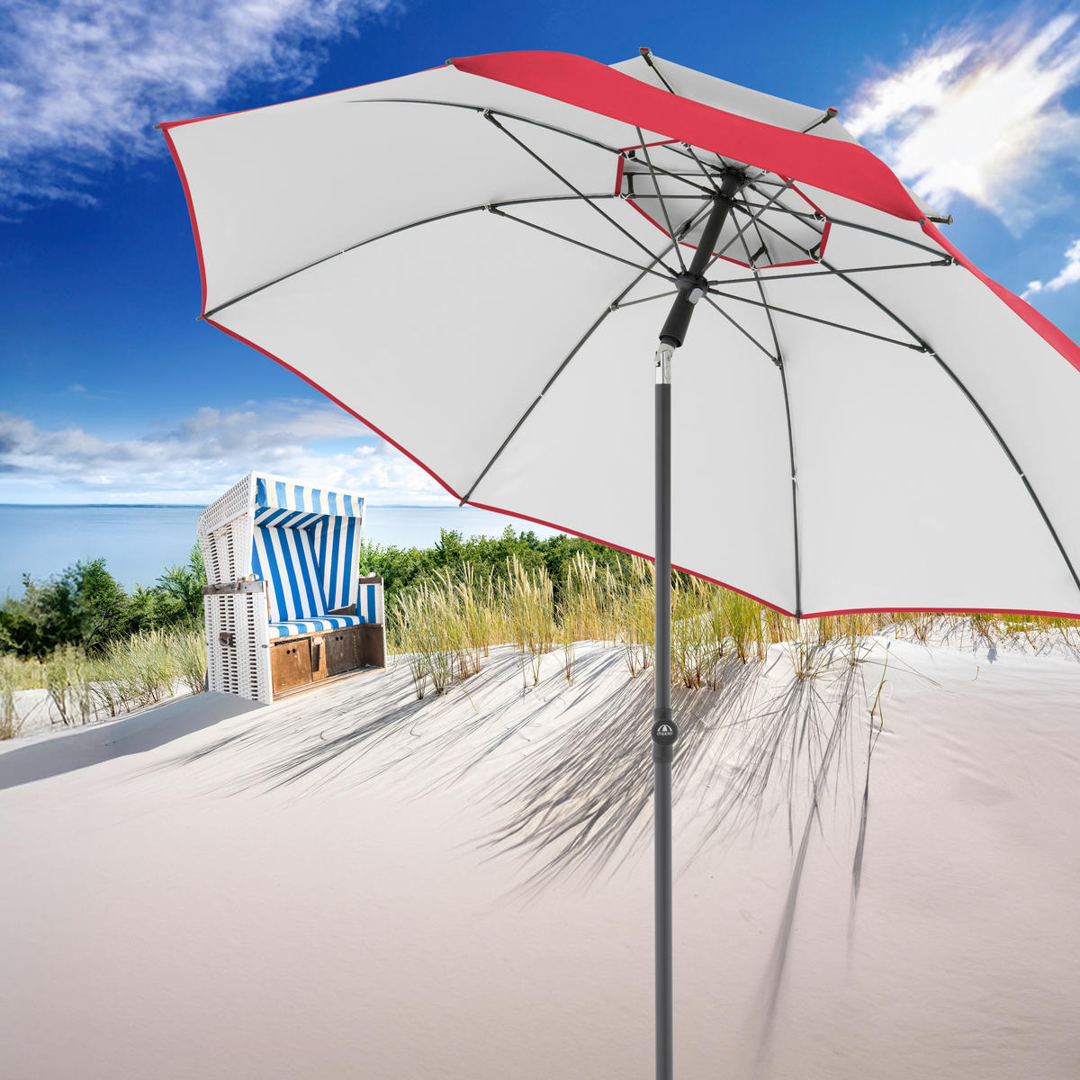 SONNENSCHIRM 200 cm  - Anthrazit/Rot, KONVENTIONELL, Textil/Metall (200cm) - Doppler