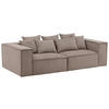 2-SITS SOFFA i trä, plast, textil brun  - brun, Design, trä/textil (232/80/116cm) - Livetastic