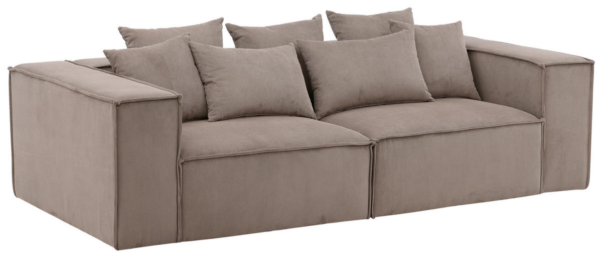 2-SITS SOFFA i trä, plast, textil brun  - brun, Design, trä/textil (232/80/116cm) - Livetastic