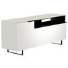 LOWBOARD  in 160/66/45 cm  - Weiss/Schwarz, Design, Glas/Holzwerkstoff (160/66/45cm) - Moderano