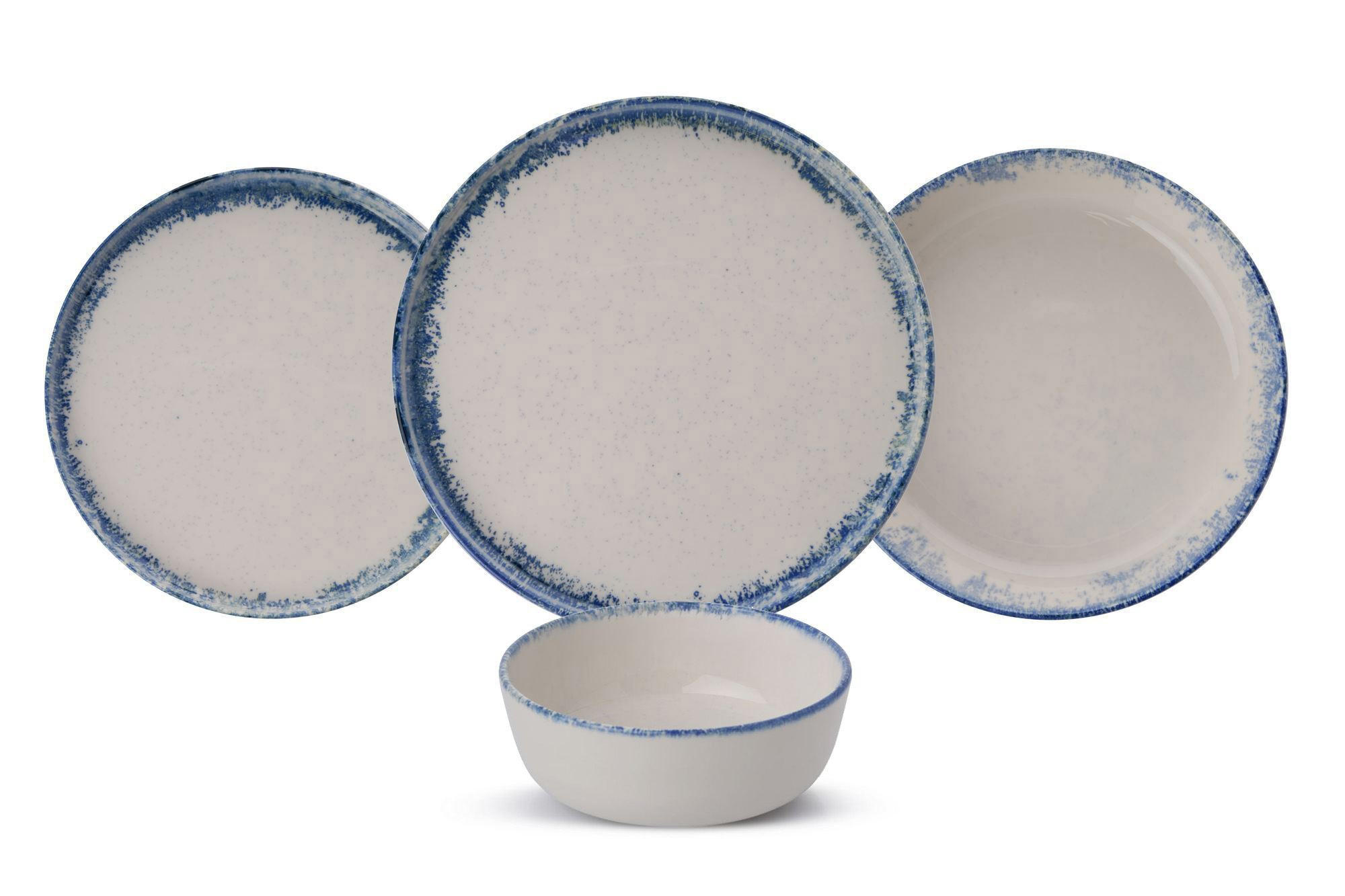 KOMBISERVICE Weiß, Pastellblau 24-teilig 6 Personen  - Pastellblau/Weiß, Basics, Keramik - P & B