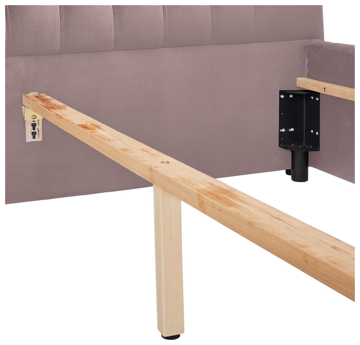 POLSTERBETT 140/200 cm,  in Flieder, gepolstertes Kopfteil,  - Flieder/Schwarz, KONVENTIONELL, Kunststoff/Textil (140/200cm) - home24