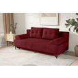 SCHLAFSOFA  mit Liegefunktion Velours Weinrot  - Weinrot/Schwarz, KONVENTIONELL, Textil/Metall (200/98/90cm) - Carryhome