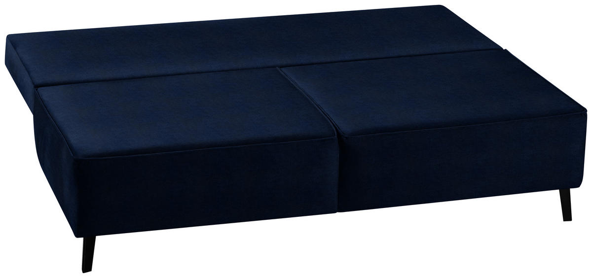 SCHLAFSOFA in Dunkelblau  - Schwarz/Dunkelblau, Konventionell, Textil/Metall (197/91/88cm) - Novel