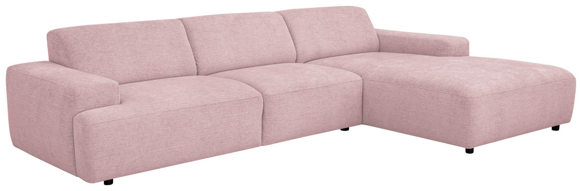 ECKSOFA 294/184 cm  in Flachgewebe Altrosa Rücken echt  294/184 cm  - Schwarz/Altrosa, KONVENTIONELL, Kunststoff/Textil (294/184cm) - Hom`in