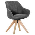 ARMLEHNSTUHL drehbar  Stoffauswahl, Typenauswahl, Sitzfläche 360° drehbar Cord  - Eichefarben/Grau, Design, Holz/Textil (60/83/65cm) - Landscape