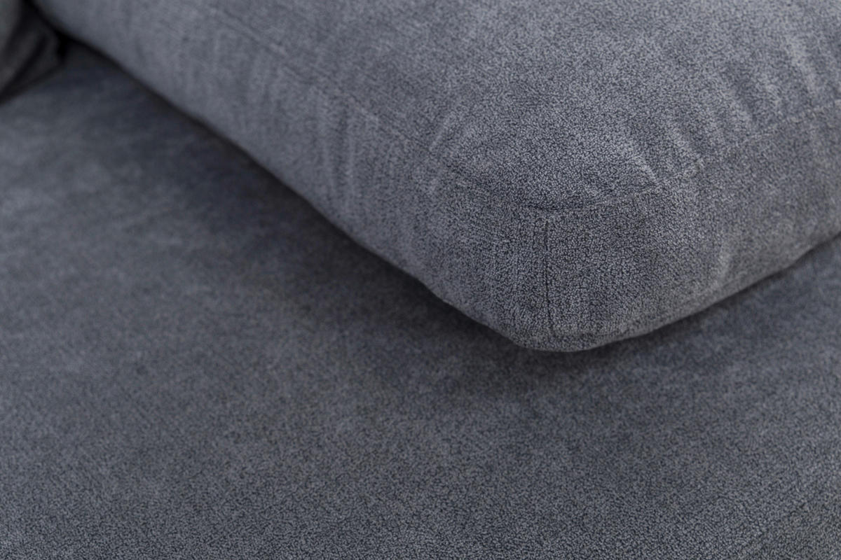 KANAPÉÁGY textil szürke  - króm/szürke, Design, textil/fém (200/91/92cm) - Novel