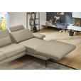 ECKSOFA in Echtleder Creme, Naturfarben  310/180 cm  - Creme/Schwarz, Design, Leder/Metall (310/180cm) - Dieter Knoll