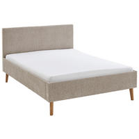 POLSTERBETT 140/200 cm,  in  - Taupe/Eichefarben, Basics, Holz/Textil (140/200cm) - Boxxx