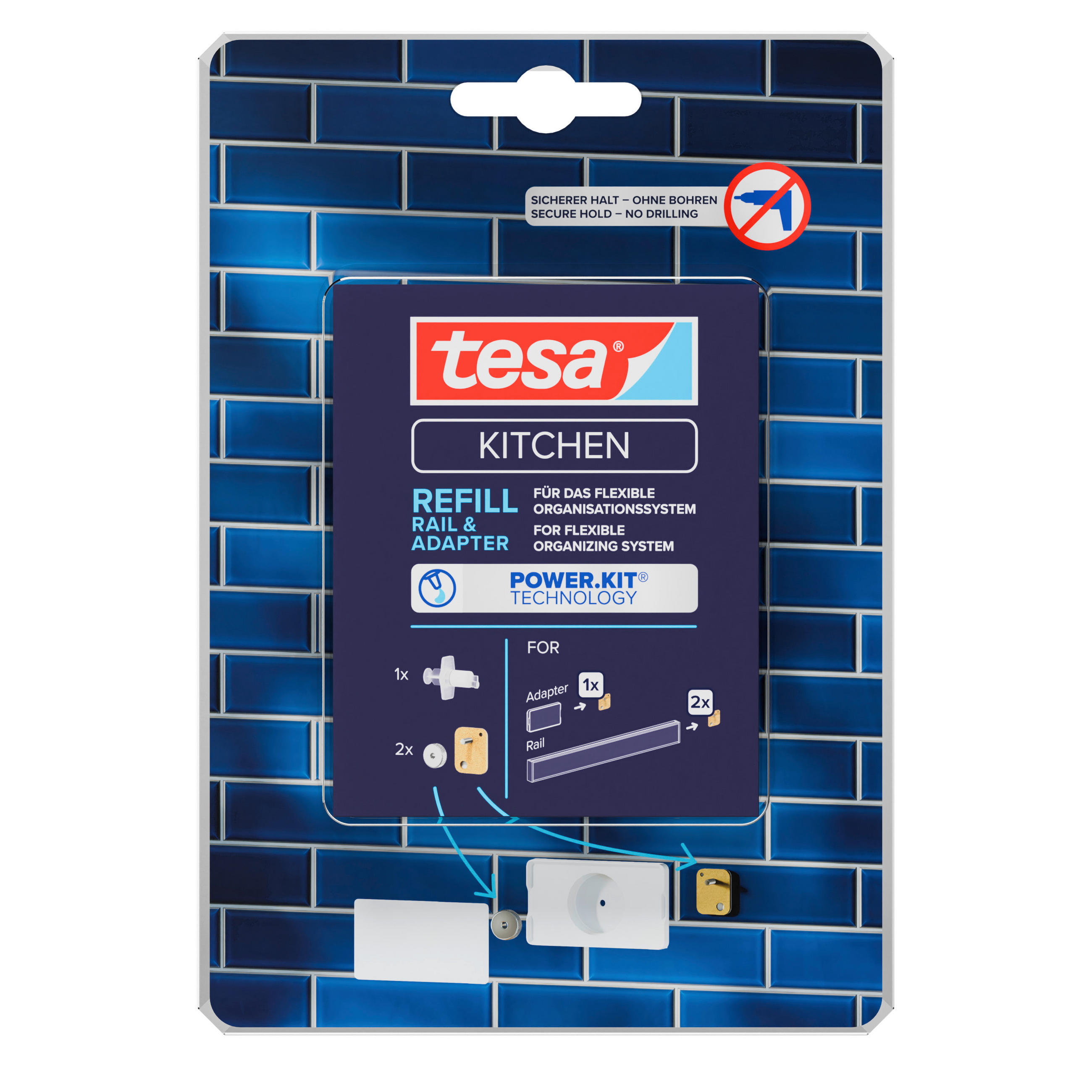 BEFESTIGUNGSSET - Weiß, Basics, Kunststoff/Metall - Tesa