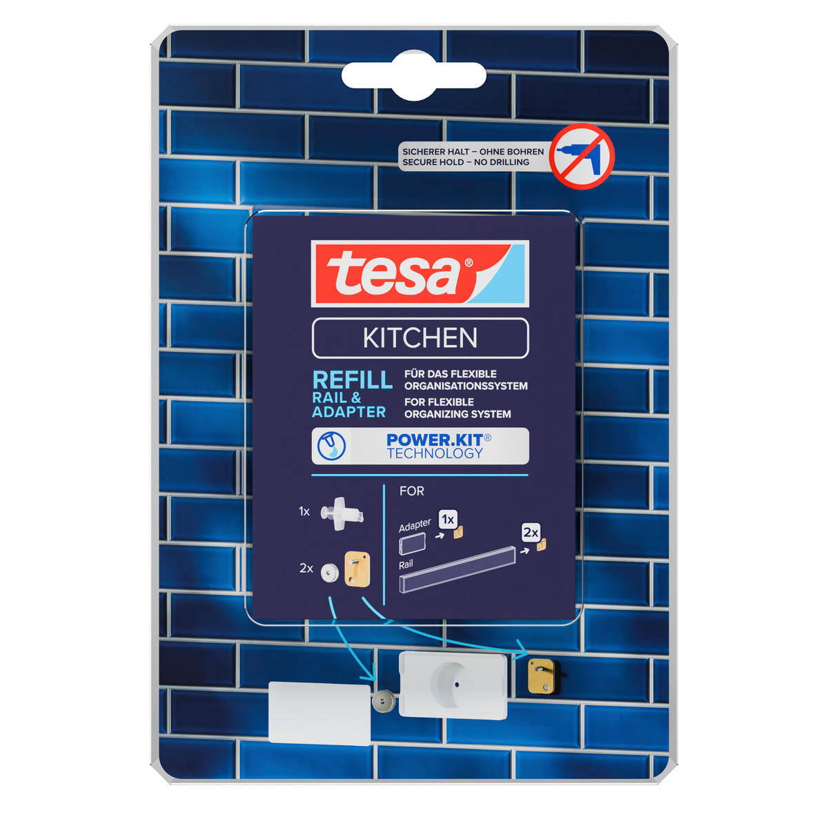 BEFESTIGUNGSSET - Weiß, Basics, Kunststoff/Metall - Tesa