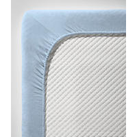 SPANNLEINTUCH 90/200 cm Makosatin  - Hellblau, Basics, Textil (90/200cm) - Fleuresse
