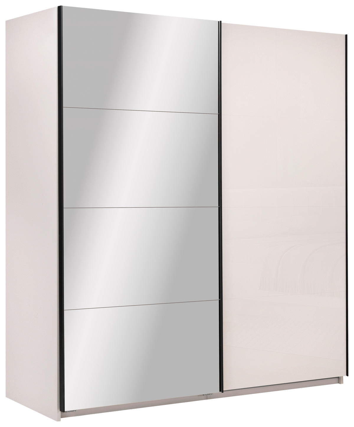 SCHIEBETÜRENSCHRANK 200/210/62 cm 2-türig Kaschmir  - Kaschmir/Schwarz, MODERN, Holzwerkstoff/Metall (200/210/62cm) - MID.YOU