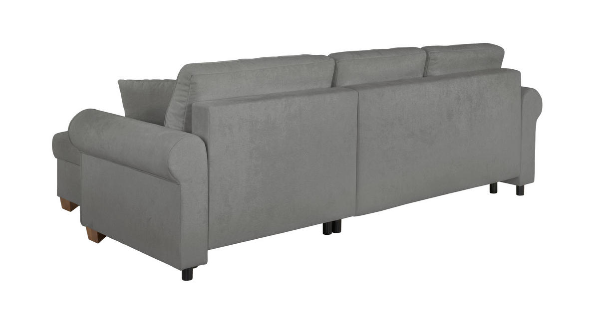 ECKSOFA Arles Grau  - Buchefarben/Grau, Design, Holz/Textil (266/161cm) - MID.YOU