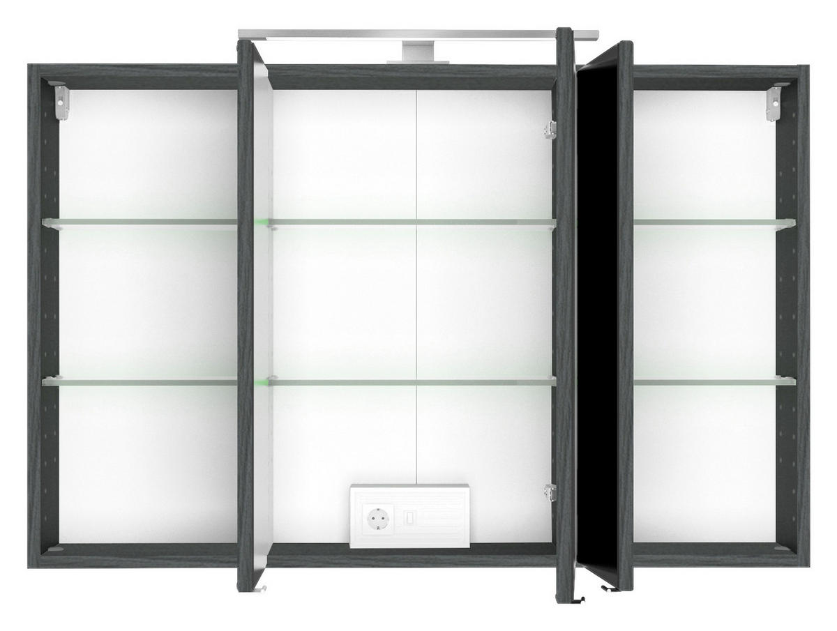BADEZIMMER  in 100 cm  - Weiss/Eichefarben, Basics, Holzwerkstoff/Stein (100cm) - Held