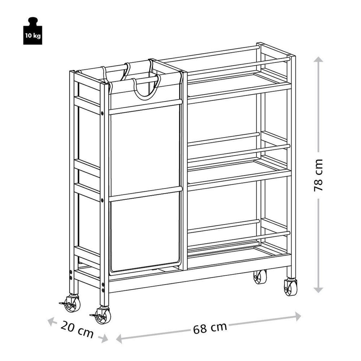 SERVIERWAGEN in Hellbraun  - Hellbraun, Basics, Holz/Kunststoff (68/78/20cm) - Kesper
