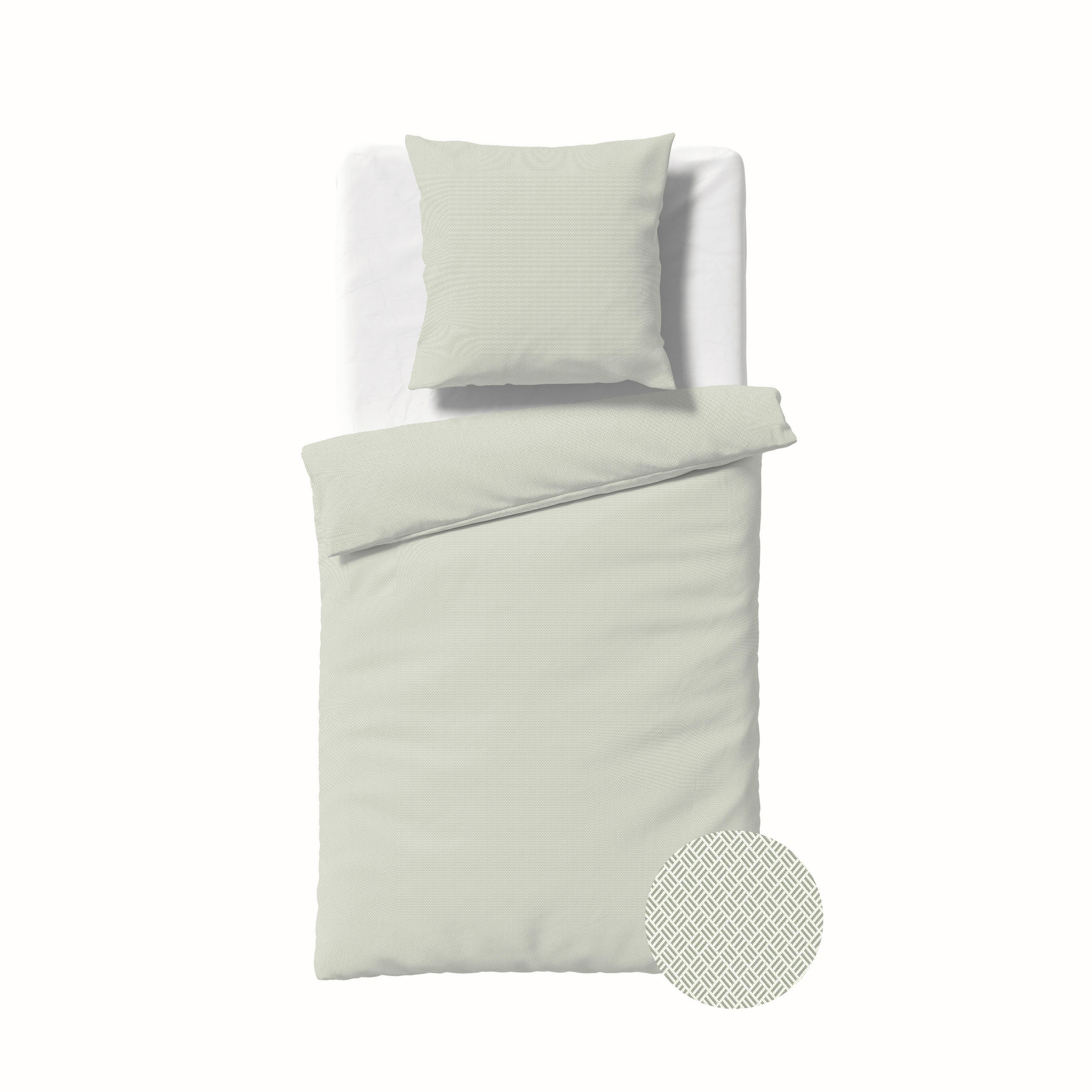 BETTWÄSCHE 3-teilig Lech Flanell 240/220 cm  - Grün, Basics, Textil (240/220cm) - Fleuresse