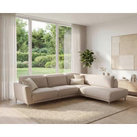 ECKSOFA  Flachgewebe Beige  - Beige, Design, Textil/Metall (280/230cm) - Johann Jakob