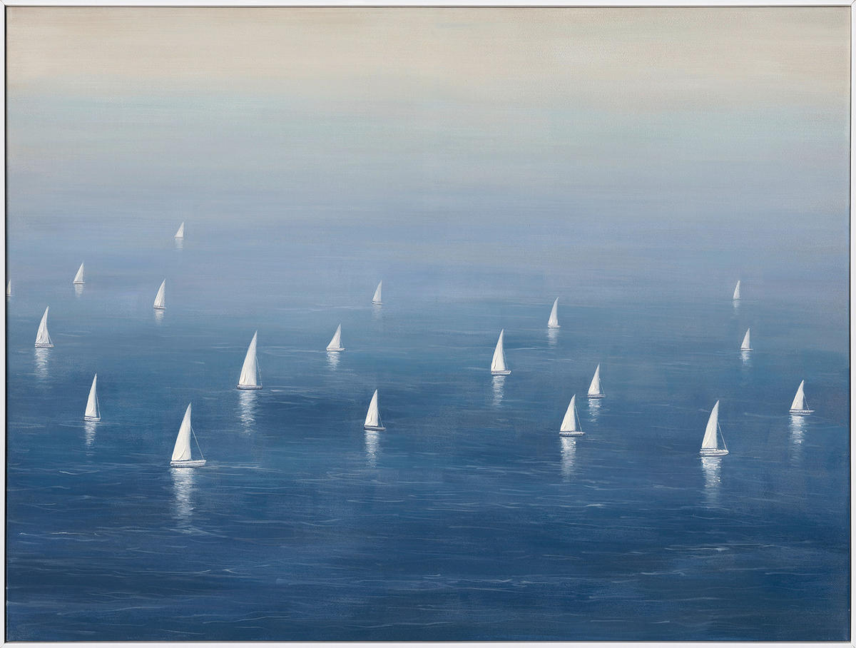 ÖLGEMÄLDE Strand & Meer 120/90 cm  - Blau/Weiß, Trend, Holz/Kunststoff (120/90cm) - Monee