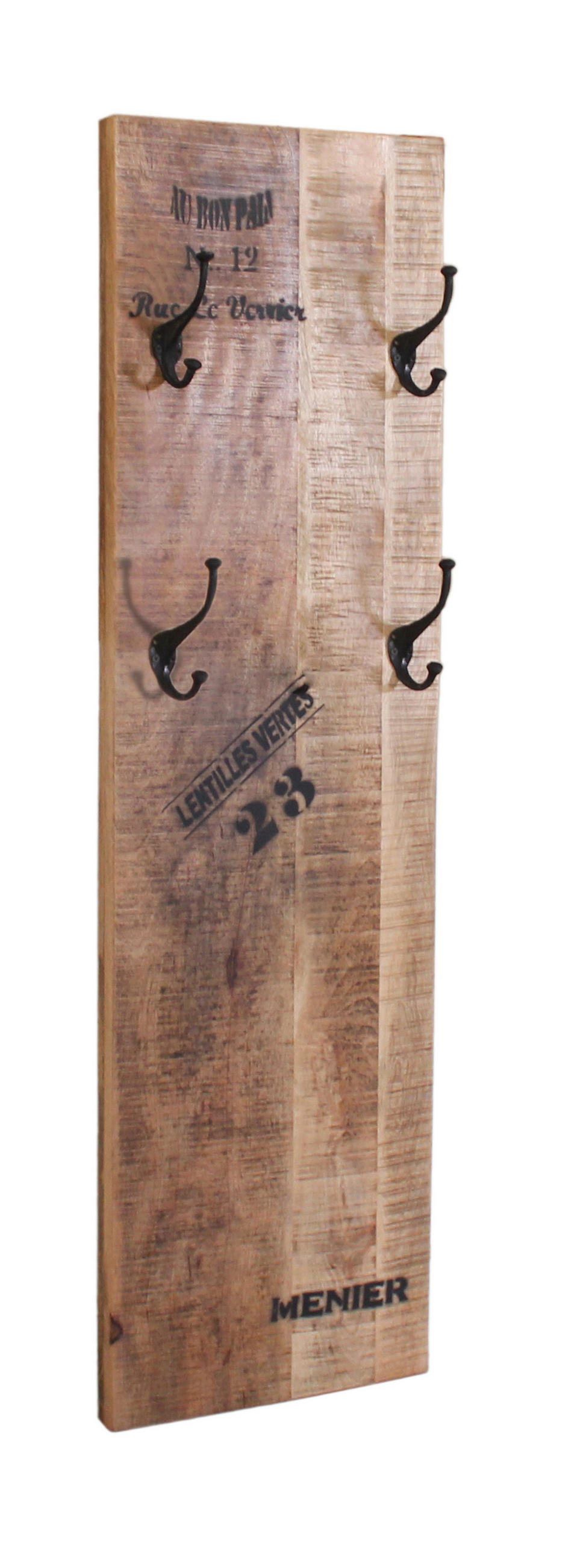 GARDEROBENPANEEL  in 35/110/8 cm  - Schwarz/Naturfarben, Design, Holz/Metall (35/110/8cm) - MID.YOU