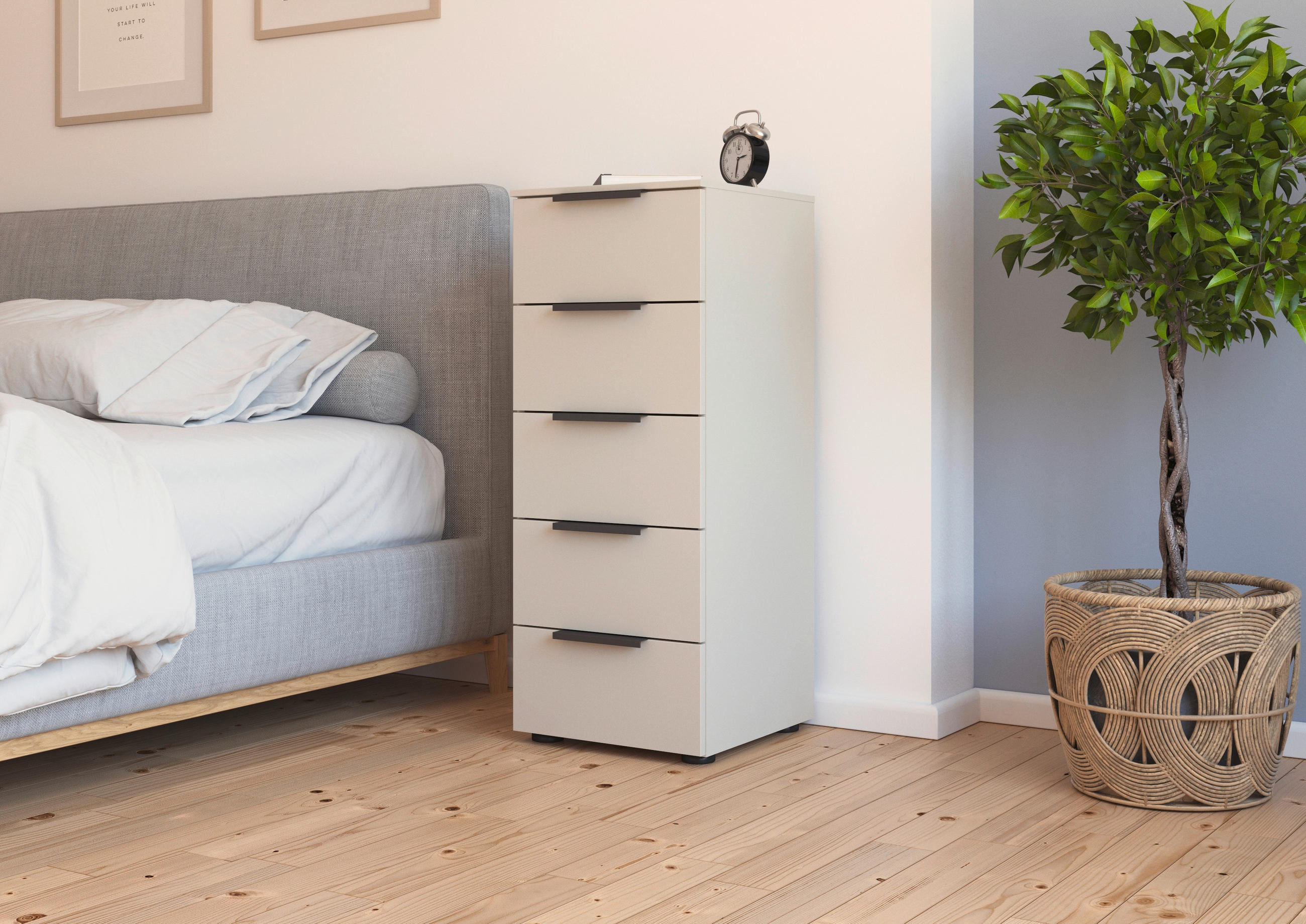 KOMMODE  in 40/100/42 cm  - Champagner/Graphitfarben, MODERN, Holzwerkstoff/Kunststoff (40/100/42cm) - Rauch Möbel