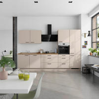 KÜCHENBLOCK Easytouch 330 cm  in Eichefarben, Sandfarben  - Sandfarben/Eichefarben, MODERN, Holzwerkstoff/Metall (330cm) - Nobilia