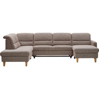 WOHNLANDSCHAFT Cappuccino Flachgewebe  - Eichefarben/Cappuccino, KONVENTIONELL, Holz/Textil (225/335/165cm) - Cantus