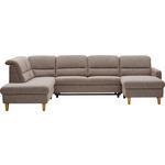 WOHNLANDSCHAFT Cappuccino Flachgewebe  - Eichefarben/Cappuccino, KONVENTIONELL, Holz/Textil (225/335/165cm) - Cantus