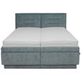 POLSTERBETT Bettkasten, Lattenroste, Matratzen 180/200 cm  in Blaugrau  - Blaugrau/Weiß, KONVENTIONELL, Holz/Textil (180/200cm) - Dieter Knoll