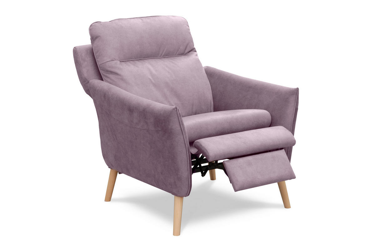 RELAXSESSEL in Textil Rosa  - Buchefarben/Rosa, Design, Holz/Textil (88/110/92cm) - Livetastic