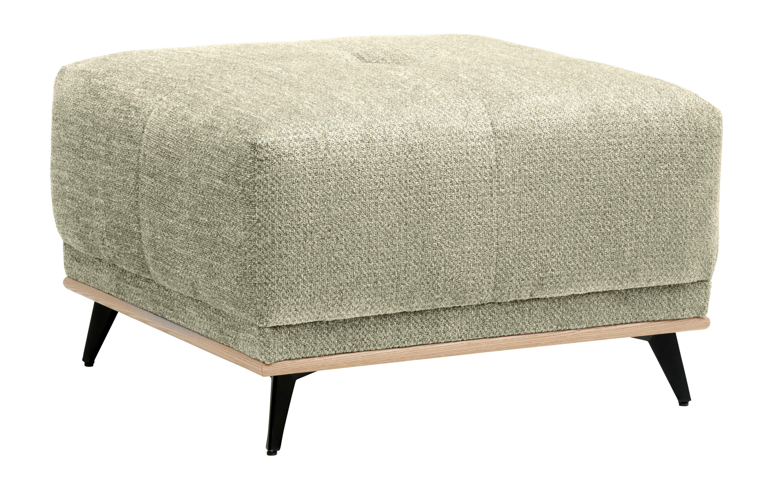 HOCKER in Textil Beige  - Beige/Schwarz, MODERN, Holz/Textil (73/47/73cm) - home24