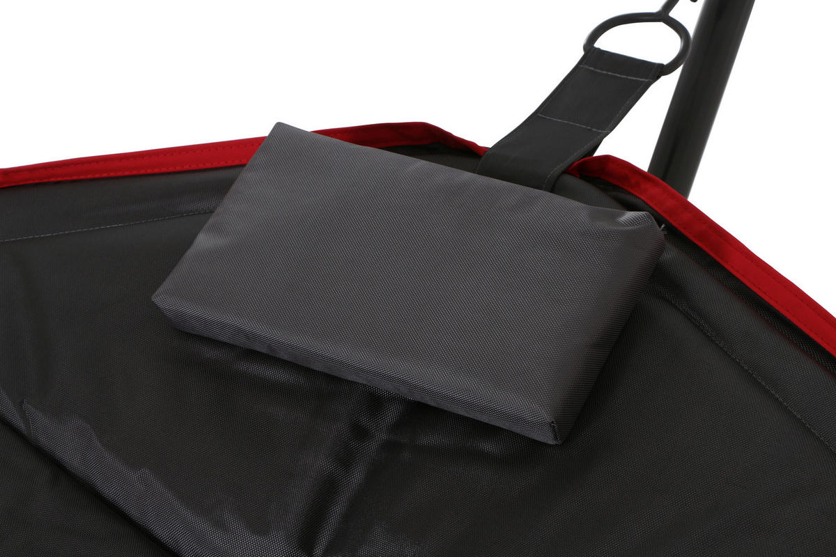 HÄNGEMATTE  - Dunkelgrau/Rot, KONVENTIONELL, Textil/Metall (105/104/305cm) - Siena Garden