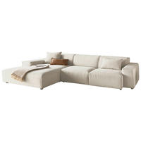 ECKSOFA Naturfarben Cord  - Schwarz/Naturfarben, Design, Kunststoff/Textil (189/299cm) - Pure Home Lifestyle