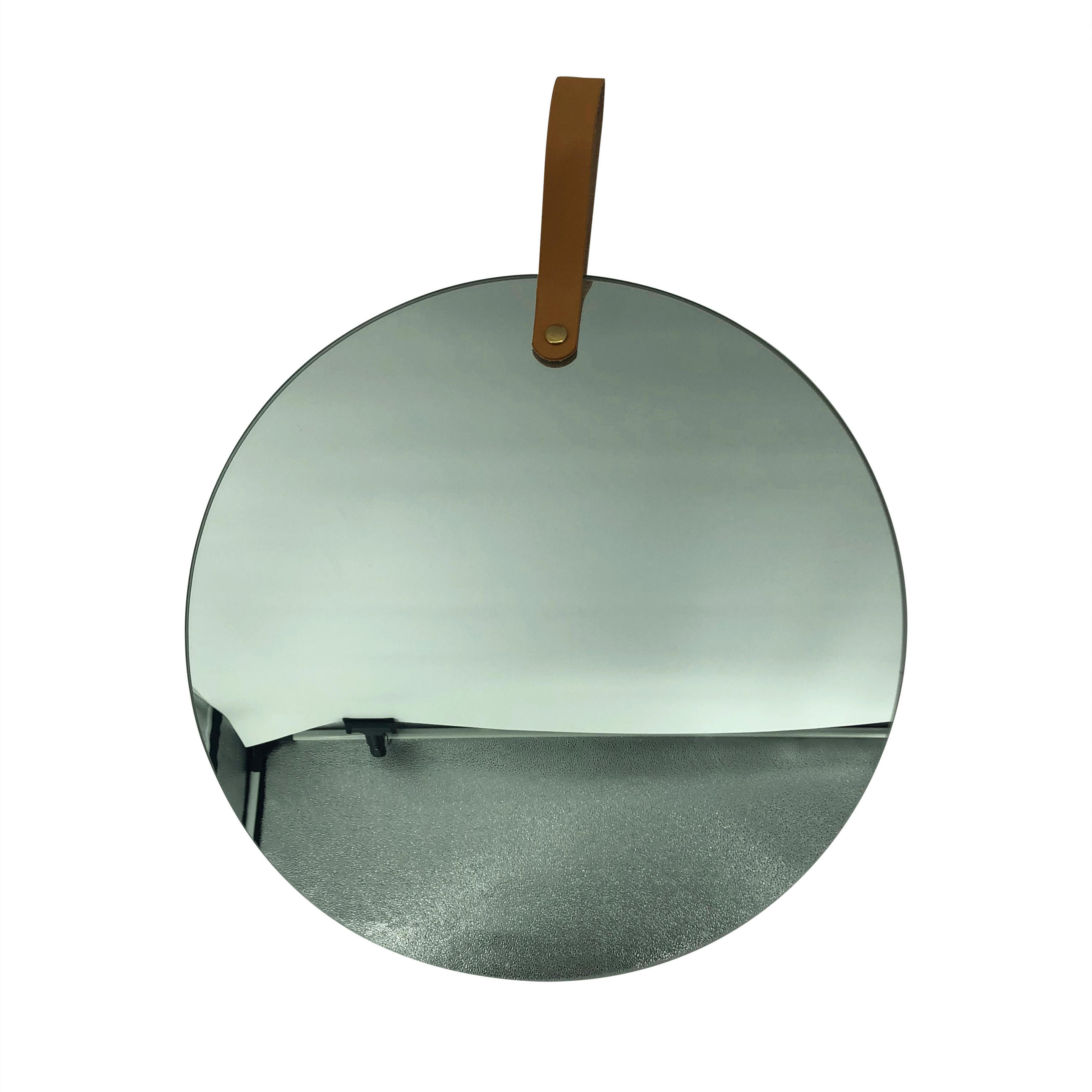 NÁSTENNÉ ZRKADLO 30/41,5/0,3 cm  - hnedá, Trend, koža/sklo (30/41,5/0,3cm) - Ambia Home