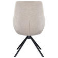 ARMLEHNSTUHL  Stoffauswahl, Sitzfläche 360° drehbar Webstoff  - Beige/Schwarz, Design, Textil/Metall (59/91/69cm) - Novel