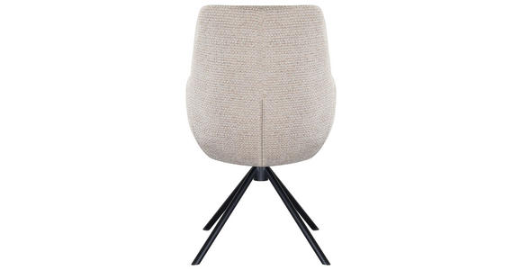 ARMLEHNSTUHL  Stoffauswahl, Sitzfläche 360° drehbar Webstoff  - Beige/Schwarz, Design, Textil/Metall (59/91/69cm) - Novel