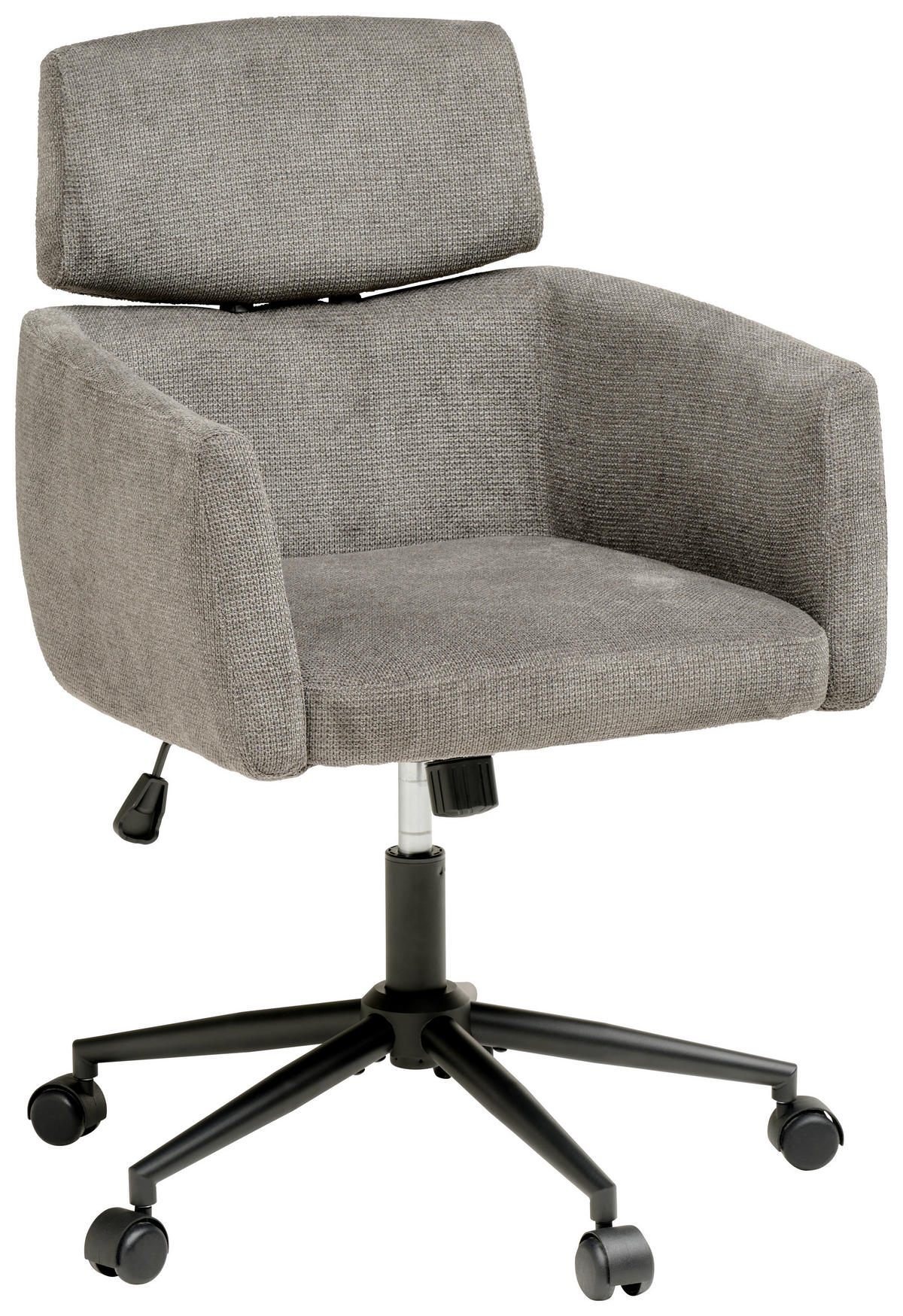 OTOČNÁ ŽIDLE, mikrovlákno, šedá - šedá/černá, Moderní, kov/dřevo (62/92/100/63cm) - MID.YOU