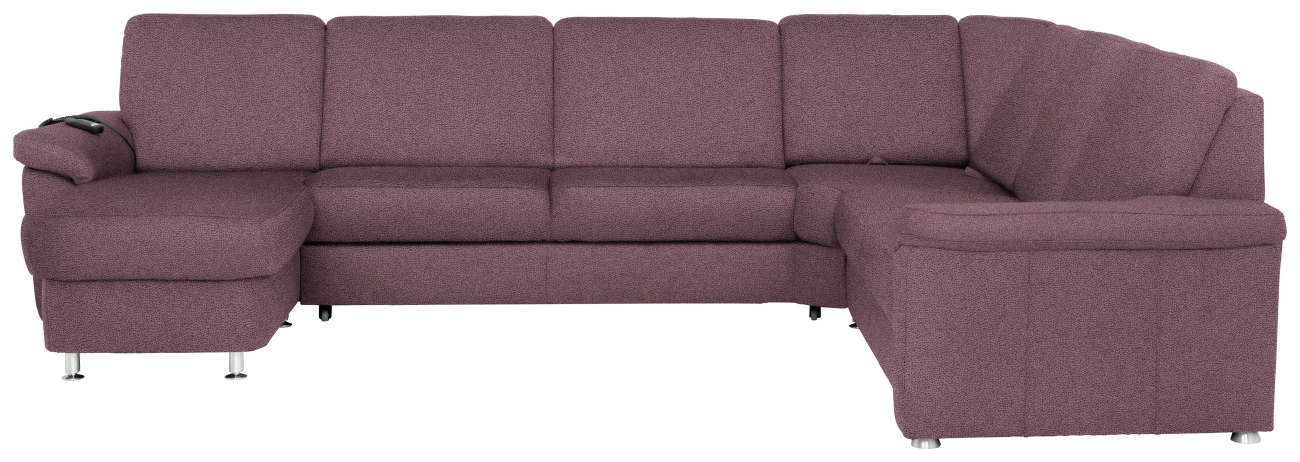 WOHNLANDSCHAFT Violett Flachgewebe  - Chromfarben/Violett, KONVENTIONELL, Textil/Metall (163/330/240cm) - Beldomo System